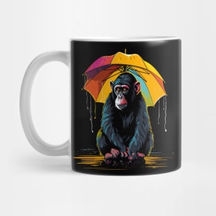 Monkey Rainy Day With Umbrella Mug